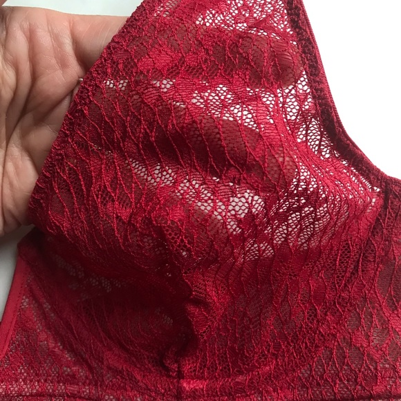 New Free People Tameeka Red Lace Underwire Bra Medium - Picture 3 of 7